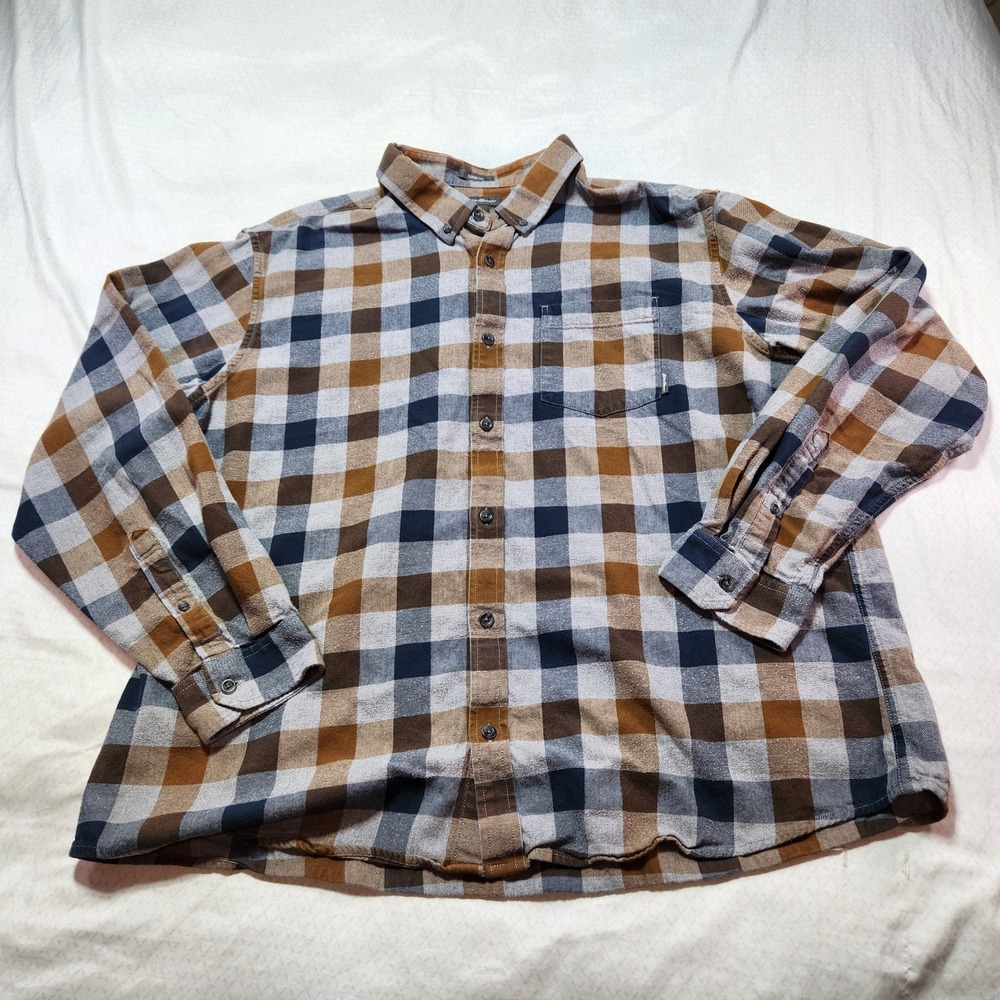 Eddie Bauer Classic Fit Plaid Flannel Button Down Shirt Mens Size 2XL